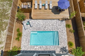 Balcony View of Private Pool and Pool Deck