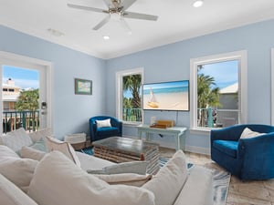 Living Area on Main Floor with TV