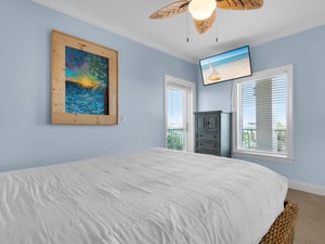 Bedroom 3  4th Floor with Queen Bed and TV