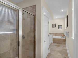 2nd floor bathroom 2 with walk in shower and soaking tub  no jets