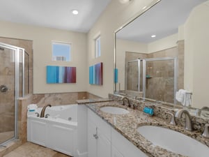 3rd floor bathroom 4 with walk in shower and soaking tub no jets