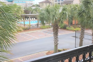 View of pool area from 2nd floor balcony