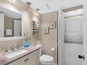 Stackable Washer  Dryer in Hall Bath