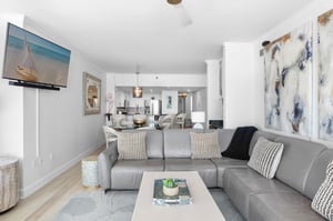 Living Room into Dining and Kitchen