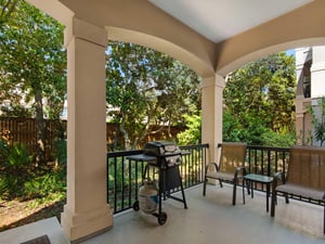 Back porch grilling area accessed through 1st floor bedroom 1