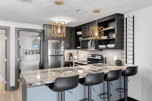 Kitchen on Beach Level with Bar Seating