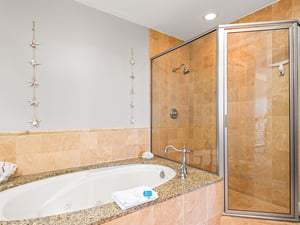 Primary Bathroom with Walkin Shower and Soaking Tub