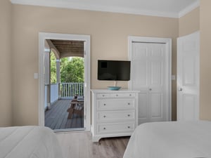 2nd Floor Bedroom 3 with Balcony Access and TV