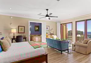 Bedroom 1 on 2nd Floor with King Bed and  Access to 2nd Floor Private Terrace