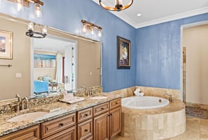 Bathroom 1 on 2nd Floor with Double Vanity and Soaking Tub