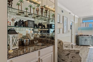 Wet bar perfect for mixing drinks while enjoying ocean views from your suite.