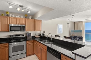 Enjoy plenty of Prep Space while soaking in the Gulf Views