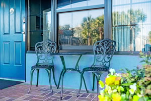 Enjoy your morning coffee on this charming bistro set, perfectly positioned to watch the world wake up around you.