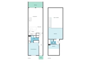This twostory layout reveals spacious bedrooms, full kitchen, and private balcony for your comfortable stay.