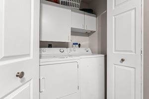Enjoy the convenience of a private laundry closet located in the garage