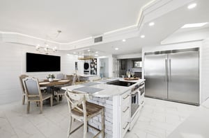Large fridge in the open kitchen