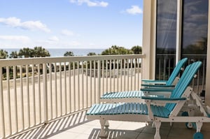 Relax in your private oceanfront chairs and watch waves roll endlessly toward the horizon from your peaceful balcony retreat.