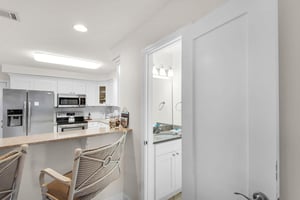 A half bath is conveniently located near the kitchen