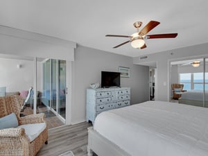 Flat Screen TV in Bedroom 1 with Balcony Access