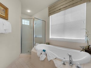 Separate Shower and Soaking Tub in Bathroom 1