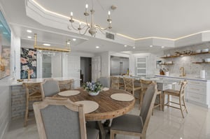 Gather around your elegant dining table perfect for sharing memorable meals together.