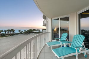 Enjoy lounge chairs from the balcony access from your bedroom.