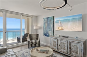 Sink into coastal elegance where ocean views frame your living space through floortoceiling windows, creating your perfect seaside sanctuary.