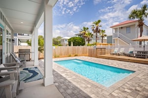 Covered Seating Overlooking the Private Pool
