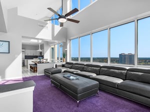 Penthouse windows offer endless views