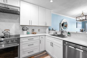 Fully equipped kitchen with stainless steel appliances — perfect for preparing memorable meals together.