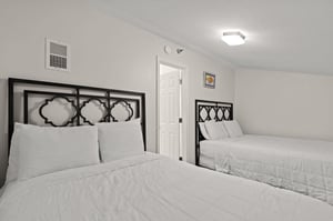 2nd floor LOFT bedroom 3 with queen and double bed with privacy door  walk thru king loft area to access this room