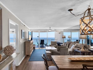 Your spacious living area flows seamlessly to the balcony.