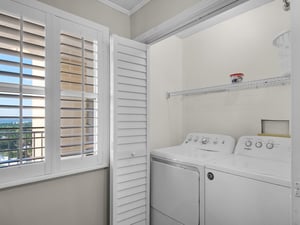 Your laundry space is bright and convenient, with a fullsized washer and dryer ready whenever you need them during your stay.