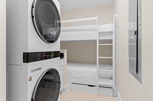 Convenient In Unit Laundry Center and Builtin Twin Bunk Bed