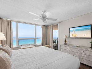 Bedroom 1 with flat screen TV