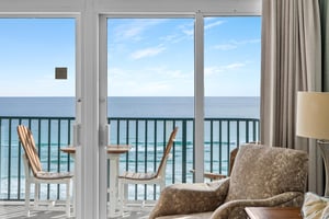 Private Gulf Front Balcony off Living and Primary