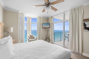 Private Balcony Access and Gulf View from Primary Bedroom