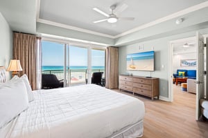 Wake up to stunning ocean views from your plush bed and step onto your balcony to embrace the endless horizon.