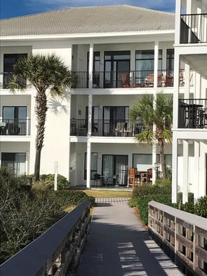 View from boardwalk to balcony