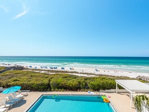 Balcony view of pool area and Gulf