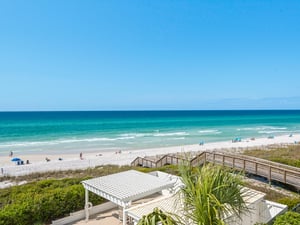 Balcony view of beach