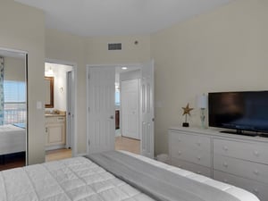 Guest Bedroom with Queen Bed and Flat Screen TV