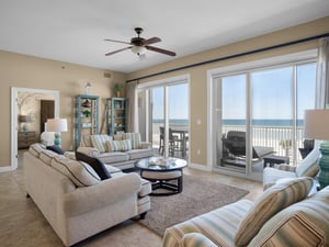 Living Area with Private Balcony Access and NonObstructed View of the Gulf