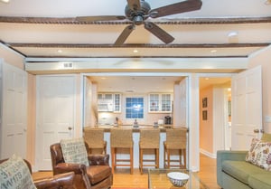 View of the living room facing the kitchen.