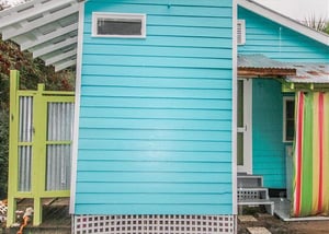 Outdoor shower  Washer  Dryer porch