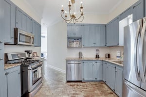 Each floor has its own kitchen, equipped with all of the modern conveniences one could ask for