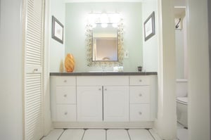 The full bath is just off the bedroom.