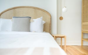 End your day in the Queen bed, dressed with plush linens.