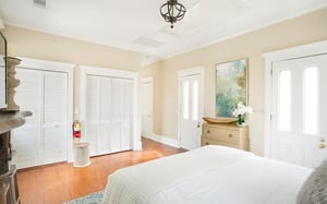 Ample closet space opposite the bed  ideal for extended stays