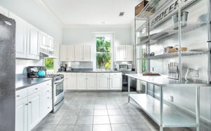 Ample counter space makes cooking easy.